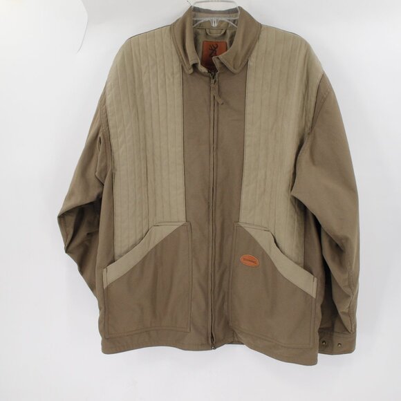 Vintage browning jacket Mens Large shooting hunting full zip pockets nylon blend - Picture 1 of 16